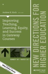 book Improving Teaching, Learning, Equity, and Success in Gateway Courses: New Directions for Higher Education, Number 180