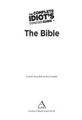 book The Complete Idiot's Concise Guide to the Bible