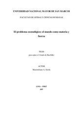 book El problema cosmológico: el mundo como materia y fuerza