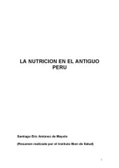 book La nutrición en el Antiguo Perú