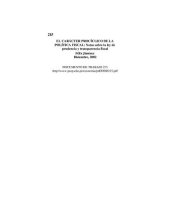 book El carácter procíclico de la política fiscal: Notas sobre la ley de prudencia y transparencia fiscal