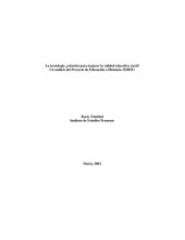 book La tecnología ¿solución para mejorar la calidad educativa rural? Un análisis del Proyecto de Educación a Distancia (EDIST)