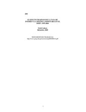 book El efecto traspaso de la tasa de interés y la política monetaria en el Perú: 1995-2004