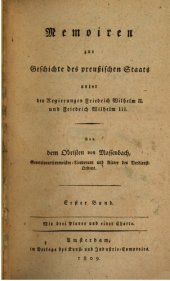 book Memoiren zur Geschichte des Preußischen Staates unter den Regierungen Friedrich Wilhelm II. und Friedrich Wilhelm III.