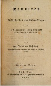 book Memoiren zur Geschichte des Preußischen Staates unter den Regierungen Friedrich Wilhelm II. und Friedrich Wilhelm III.