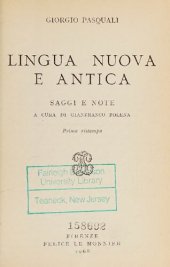 book Lingua nuova e antica. Saggi e note