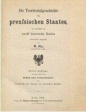 book Die Territorialgeschichte des preußischen Staates im Anschluß an zwölf historische Karten