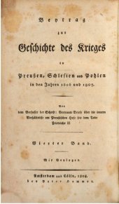 book Beitrag zur Geschichte des Krieges in Preußen, Schlesien und Pohlen [Polen] in den Jahren 1806 und 1807