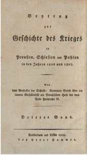 book Beitrag zur Geschichte des Krieges in Preußen, Schlesien und Pohlen [Polen] in den Jahren 1806 und 1807