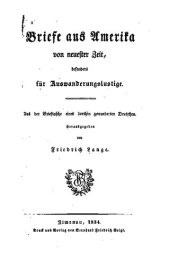 book Briefe aus Amerika von neuester Zeit, besonders für Auswanderungslustige