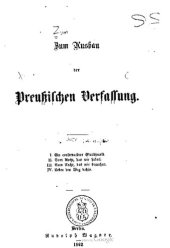 book Zum Ausbau der preußischen Verfassung