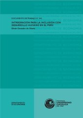 book Integración para la inclusión con desarrollo humano en el Perú