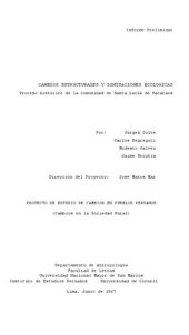 book Cambios estructurales y limitaciones ecológicas. Proceso histórico de la comunidad de Santa Lucía de Pacaraos (Huaral, Lima). Informe preliminar