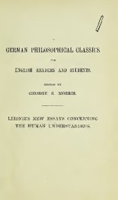 book Leibniz's’ New Essays Concerning the Human Understanding. A Critical Exposition