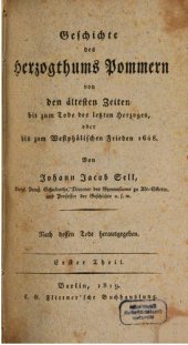 book Geschichte des Herzogthums Pommern: Von den ältesten Zeiten bis zum Tode des letzten Herzoges, Oder bis zum Westphälischen Frieden 1648