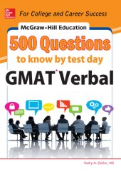 book McGraw-Hill Education 500 GMAT Verbal Questions to Know by Test Day