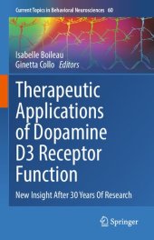 book Therapeutic Applications of Dopamine D3 Receptor Function: New Insight After 30 Years Of Research