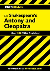 book Cliffsnotes on Shakespeare's Antony and Cleopatra