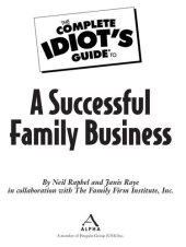 book The Complete Idiot's Guide to a Successful Family Business