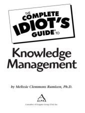 book The Complete Idiot's Guide to Knowledge Management