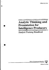 book Analytic Thinking and Presentation for Intelligence Producers - Analysis Training Handbook