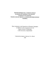 book Edition critique de la version longue du Roman de fortune et de félicité de Renaut de Louhans, traduction en vers de la Consolatio philosophiae de Boece