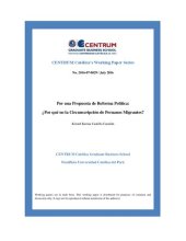 book Por una Propuesta de Reforma Política: ¿Por qué no la Circunscripción de Peruanos Migrantes?