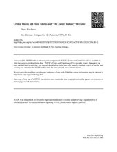 book [Article] Critical Theory and Film: Adorno and the culture industry revisited