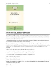 book De Amicitia, Scipio's Dream