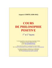 book Cours De Philosophie Positive I Et Ii