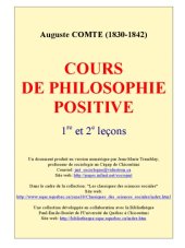 book Cours de philosophie positive