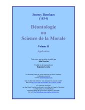 book Déontologie, ou Science de la morale Tome II - Application