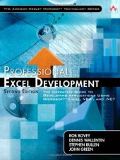 book Professional Excel Development: The Definitive Guide to Developing Applications Using Microsoft Excel, VBA, and .NET 