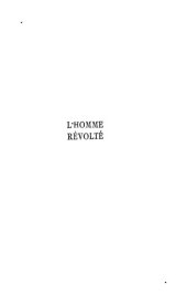 book L'Homme revolté