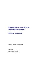 book Regulación e inversión en telecomunicaciones. El caso boliviano