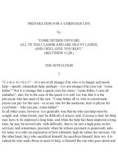 book Preparation for a Christian Life