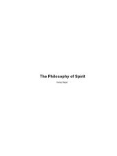 book Philosophy Of Spirit