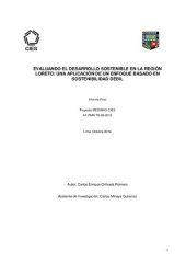 book EVALUANDO EL DESARROLLO SOSTENIBLE EN LA REGIÓN LORETO: UNA APLICACIÓN DE UN ENFOQUE BASADO EN SOSTENIBILIDAD DÉBIL