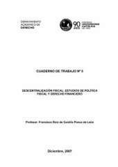 book Descentralización Fiscal: Estudios de Política Fiscal y Derecho Financiero