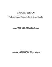 book Untold Terror. Violence Against Women in Peru's Armed Conflict