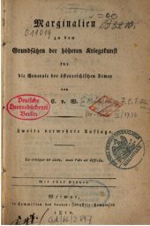 book Marginalien zu den höheren Grundsätzen der Kriegskunst für die Generale der österreichischen Armee