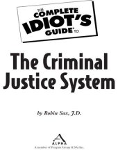 book The Complete Idiot's Guide to the Criminal Justice System