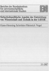 book Sicherheitspolitische Aspekte der Entwicklung von Wissenschaft und Technik in der UdSSR