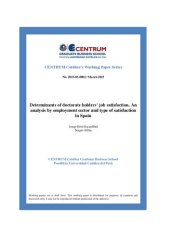 book Determinants of doctorate holders’ job satisfaction. An analysis by employment sector and type of satisfaction in Spain