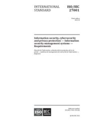 book ISO/IEC 27001:2022: Information security, cybersecurity and privacy protection — Information security management systems — Requirements