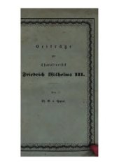 book Beiträge zur Charakteristik Friedrich Wilhelms III.