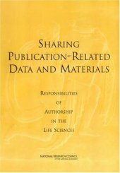 book Sharing Publication-Related Data and Materials: Responsibilities of Authorship in the Life