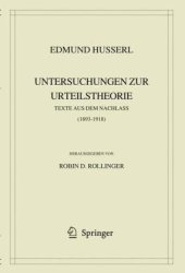 book Untersuchungen zur Urteilstheorie: Texte aus dem Nachlass 1893-1918