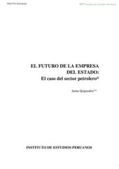 book El futuro de la empresa del Estado: el caso del sector petrolero (Petroperú)