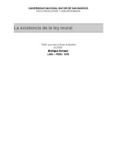 book La existencia de la ley moral